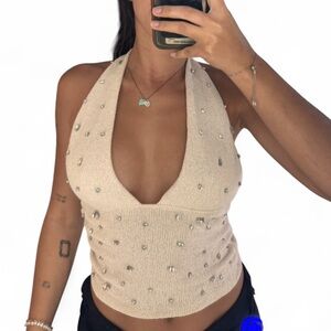 Zara beaded halter top